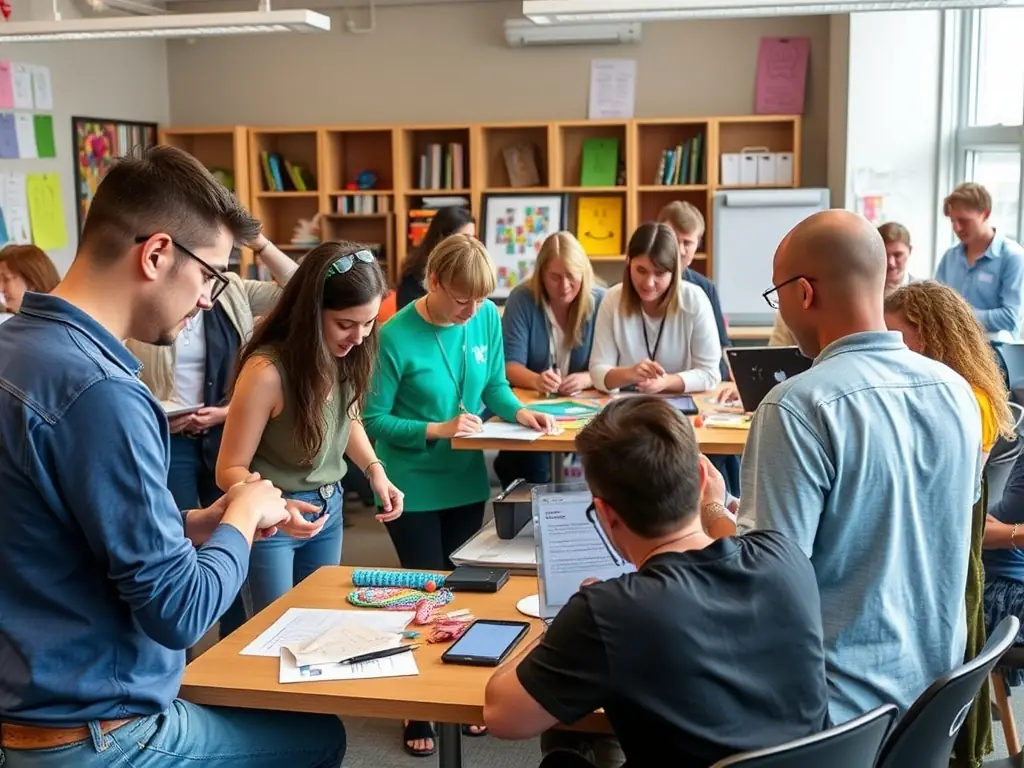 Participants engaged in hands-on activities during a vibrant workshop.